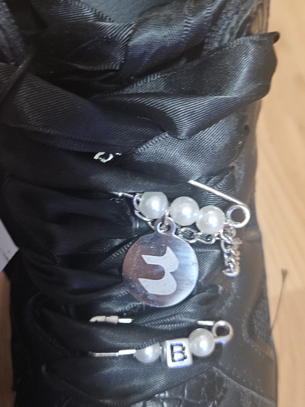 Bershka Black Satin-Lace Platform Sneakers - Picture 4 of 4